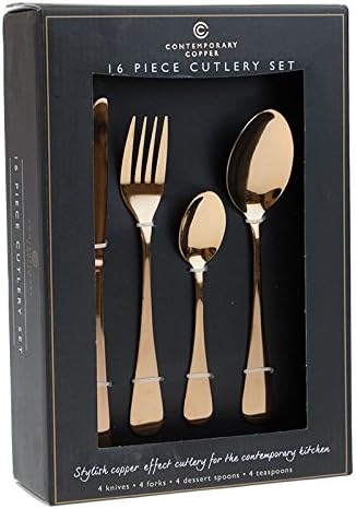 Contemporary Copper16 Piece Cutlery Set - Plain