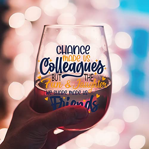 Dyjybmy Chance Made Us Colleagues Wine Glass, Coworker Gifts For Women Coworkers, Leaving Gifts, Friendship Gifts, Birthday Retirement Gifts, Christmas Gifts For Coworkers #TOP6
