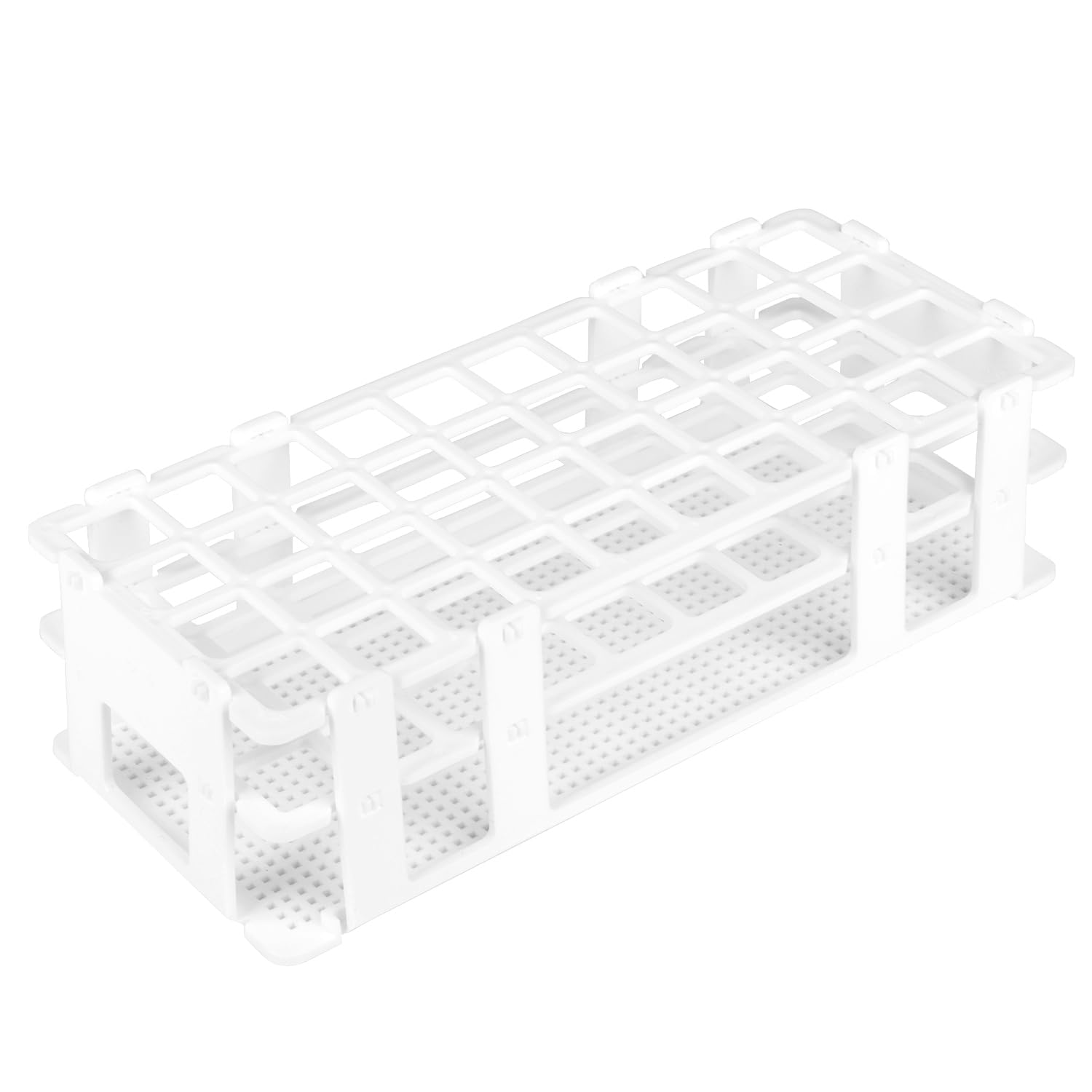 stonylab Test Tube Rack, 20 mm 40-Place White Plastic Holder Stand Rack, 3-Tier Design and Detachable, for Laboratory Use