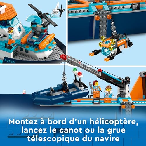 60368 LEGO City Navire d'Exploration Arctique avec Hélicoptère et Minifigurines Neuf - vue 10