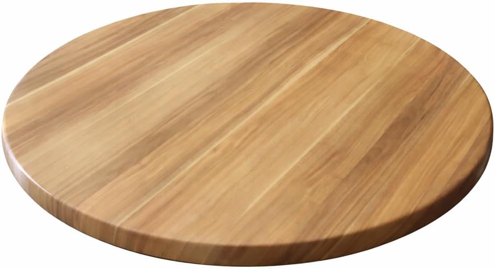 Round Indoor/Outdoor Table Top – Commercial Grade Surface, Durable & Water-Resistant, Multiple Sizes & Finishes (30" / 36") (Natural Wood, 30 Inch)