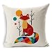 Lyn? Cotton Linen Square Throw Pillow Case Decorative Cushion Cover Pillowcase for Sofa Color Fox 18 "X 18 " ¡­