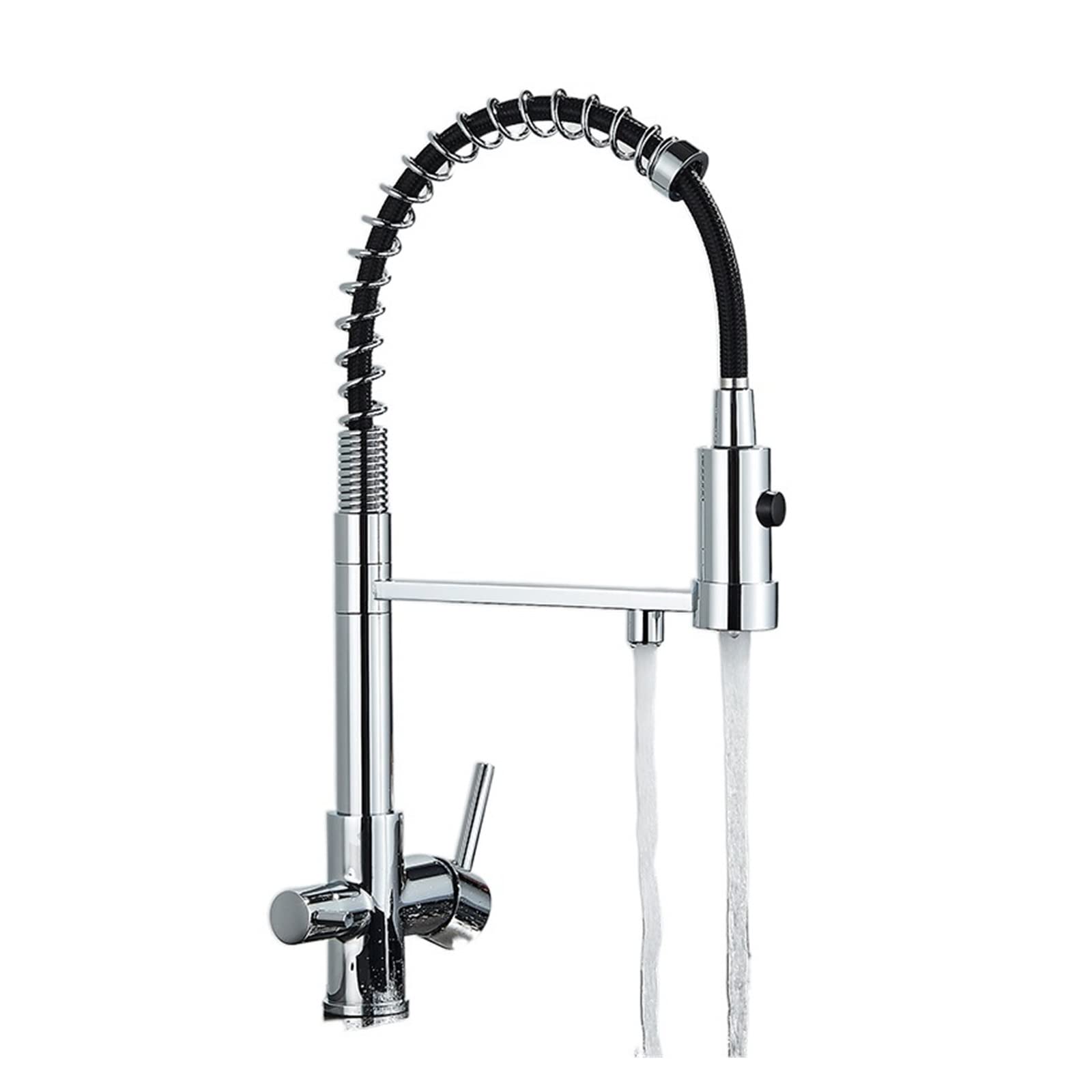 MXXQRHF Faucet Drinking Water Kitchen Faucet Black Kitchen Sink Faucet Brass Kitchen Tap with Filter Faucet 360° Rotate Sink Mixer Dual Mode Smart Faucet (Chrome)