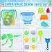 ERHAICAT Beach Toys, Dinosaur Sand Toys for Kids Toddlers with Collapsible Bucket, Sand Castle Building Kit, Mesh Storage Bag & Shovel Rake, Travel Summer Toys for Boys Girls Ages 3-10