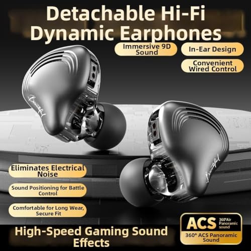 Niceminiwall Écouteurs Gaming Détachables Réduction Bruit Passive(A) – vue 3