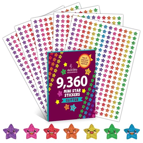Decorably 9,360 Small Star Stickers for Kids Reward - 40