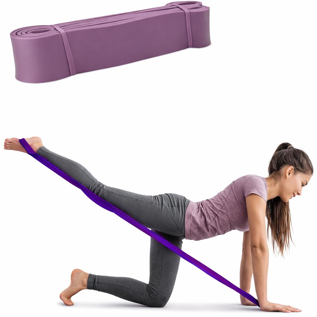 FFitness Banda di resistenza Fascia di Resistenza Viola 35-​85 lb / 15-​38 kg FFitness | Larghezza 3.2 cm | Bande Fitness di Alta qualità per Pilates, Yoga