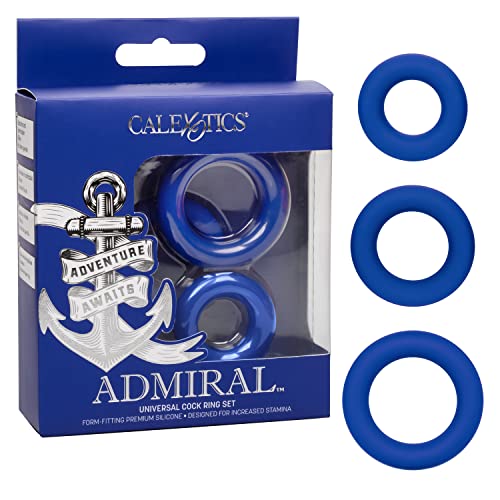 Admiral cock ring set azul anillos masculinos elásticos de silicona