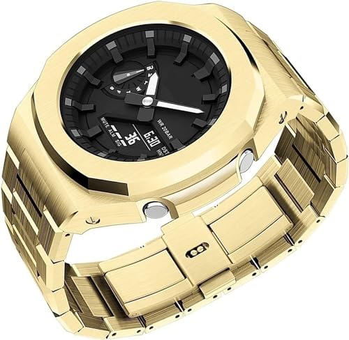 Boîtier de montre en acier inoxydable GA2100 bracelet métallique à diamant