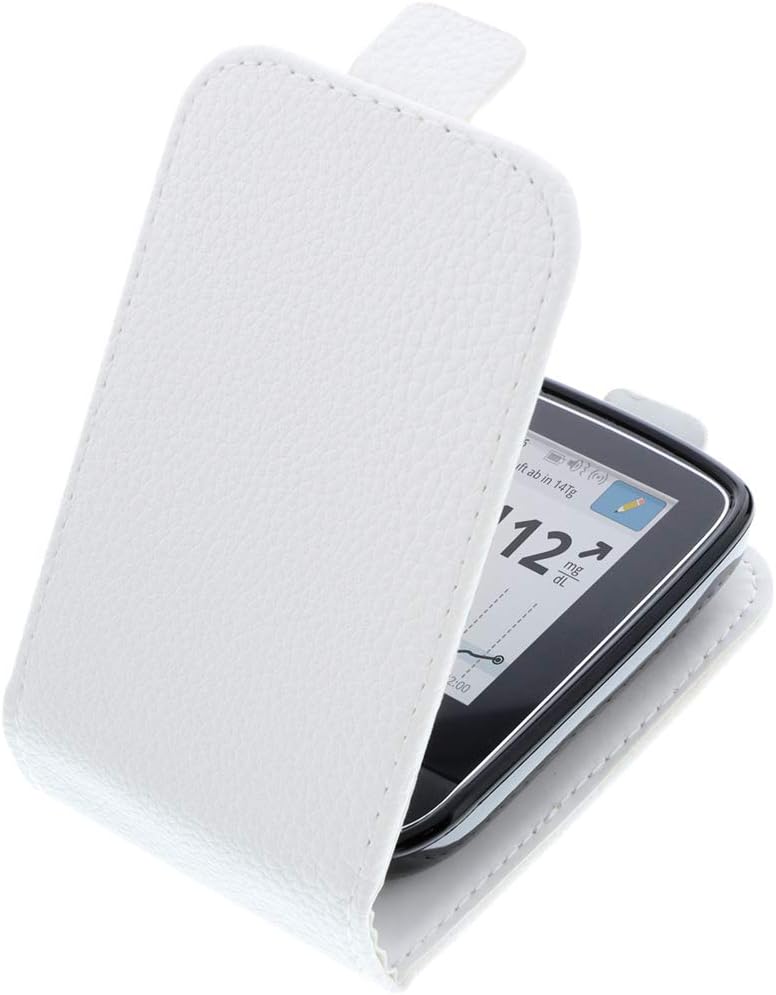 foto-kontor Case compatible with Abbott Freestyle Libre 2 Flip Style white protection, Flip White