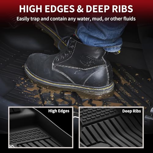 Image of LASFIT Floor Mats for Land Rover Range Rover Sport 2014-2022 | Fit 5-Seats, No 7 Seats, for 2020 Range Rover PHEV Front&Rear Car Mat, Premium TPE Liners, Custom Laser Fit, Easy to Wash