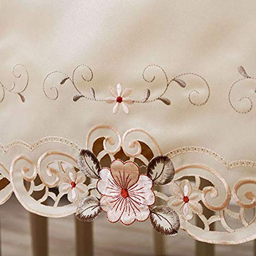 Lelehome 15" X 58" Classic Table Runner, Flower Embroidery Vintage Lace Cream Beige Polyester Fabric Dresser Scarves #TOP5