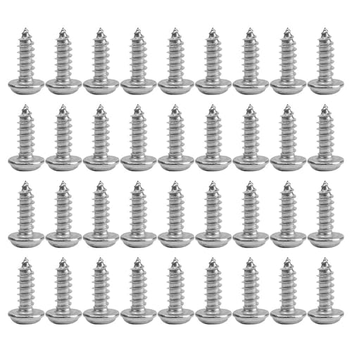 YPLonon Self Tapping Screw 100PCS 2x6mm Phillips Pan Head Screws Small Pozi Truss Head Screws Sturdy 304 Stainless Steel Screw Fasteners for Wood Glass DIY Crafting - Silver