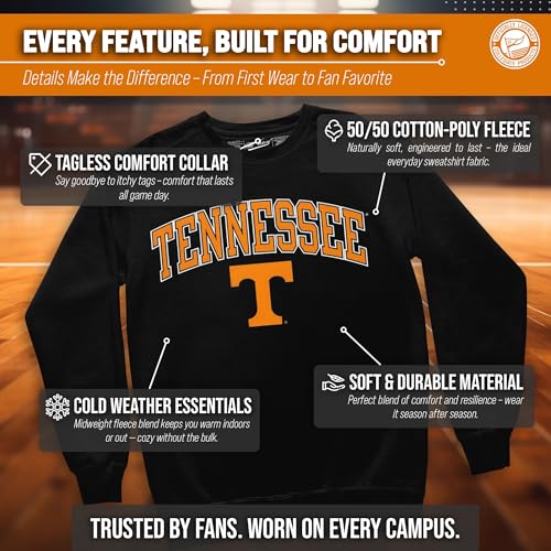 Image of NCAA College Sweatshirt Fleece Crewneck Pullover for Men and Women | Officially licensed NCAA college gameday crewneck pullover - 9 oz fleece lined sweatshirt with arch and logo design
