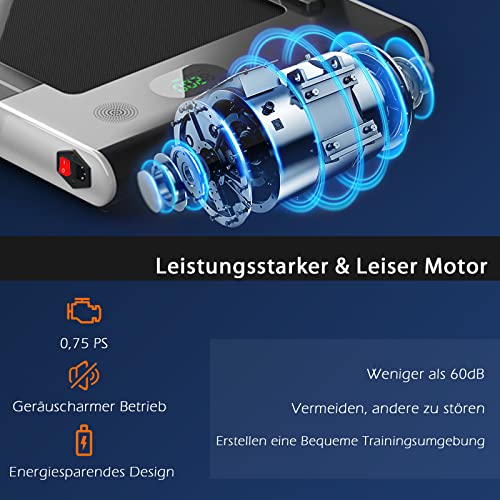 GOPLUS 2-in-1 inklapbare loopband, compacte loopmachine met 1-12 km/u snelheid, met afstandsbediening of app, led-display en bluetooth voor kantoor en thuis, belastbaar tot 120 kg - Afbeelding 4