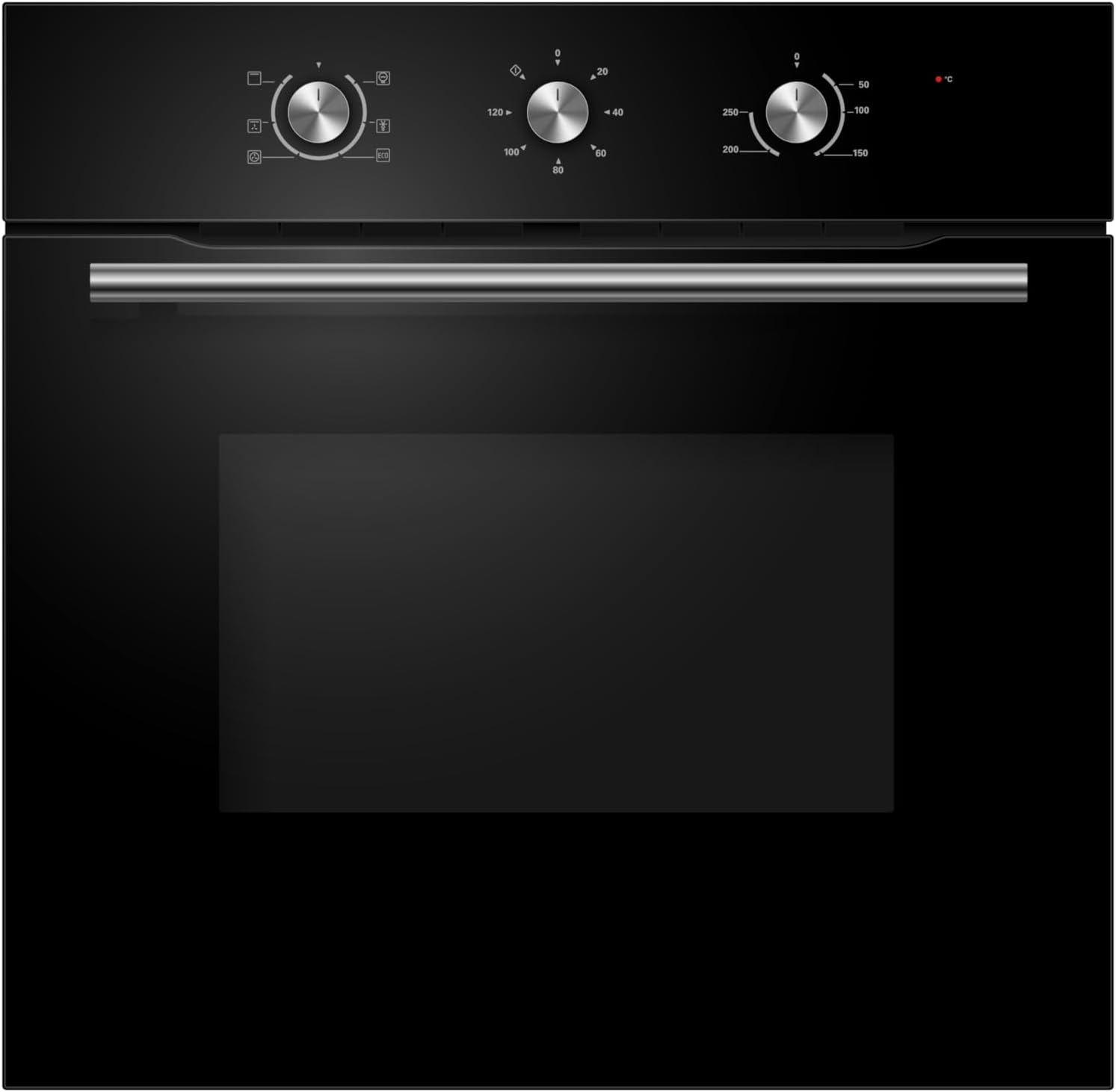 Cookology COF600BK 60cm Black Built-in Single Electric Fan Forced Oven & timer