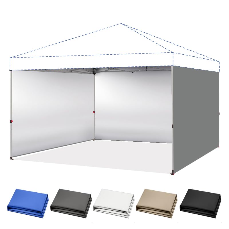 CROWN SHADES 12x12 Canopy Sidewalls (4pck) - Side Walls 12x12 Sidewalls for Canopy - Canopy Cover Tent Accessories Gray