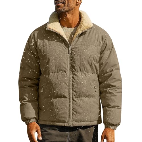 Manteau isolant homme anti froid doudoune d hiver matelassée doublée de polaire