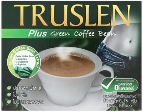 Truslen Instant Coffee Powder Plus Green Coffee Bean Extract 160g. (16g.x10 Sticks) - Pack of 2