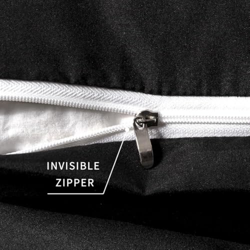 Image of Body Pillow Pillowcase with Zipper 1 piece,Black,20 inchx54 inch | Body Pillow Cover with Zipper,Long Pillow Case,Cozy Microfiber Body Pillow Case Cover
