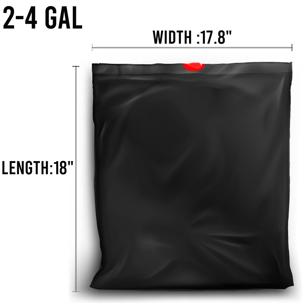 BEIDOU-PAC Bolsas de basura de 2 a 4 galones con cordón, 100 unidades a granel, bolsas de basura pequeñas multiusos negras y sin perfume, para negocios, hogar, baño, cocina, comercial e industrial