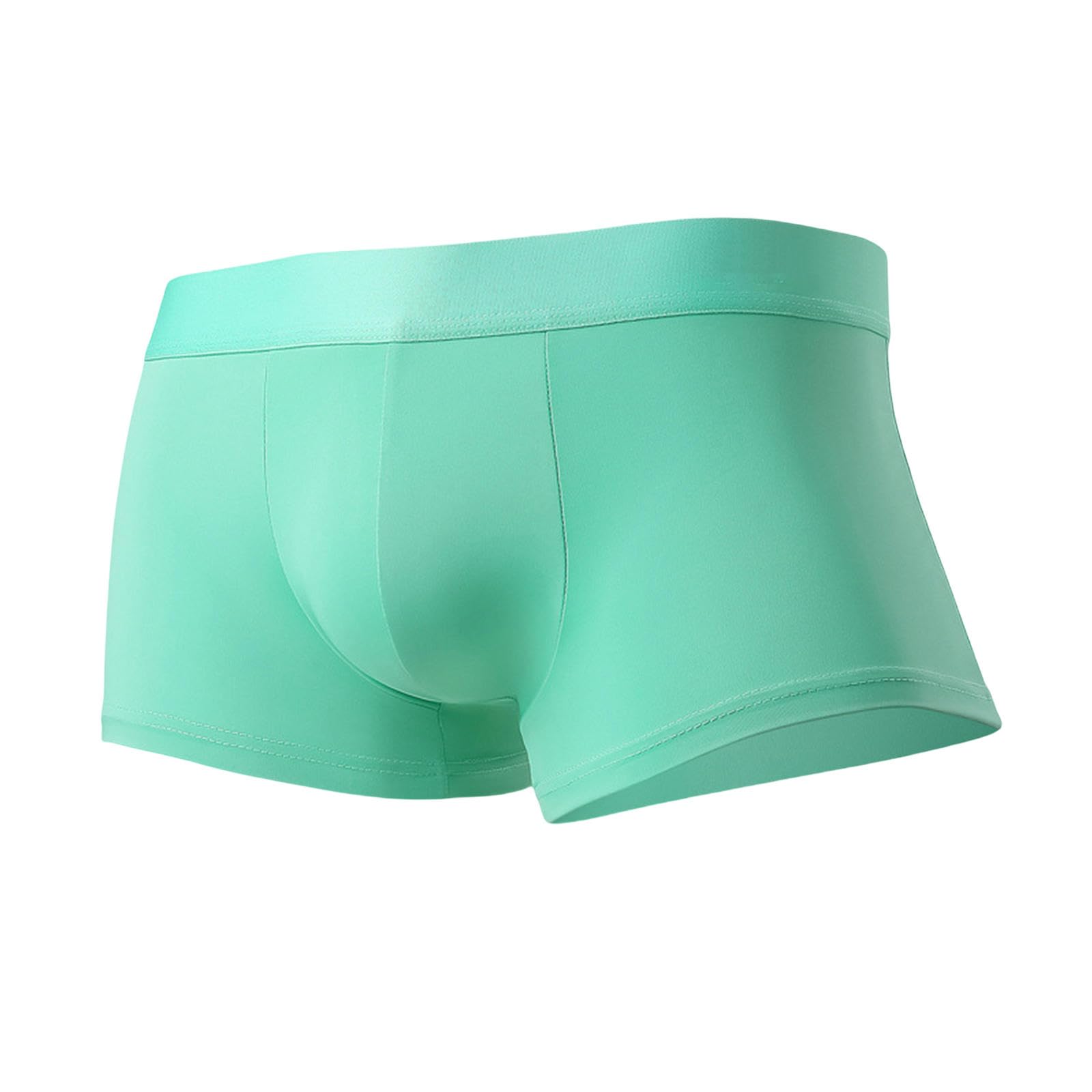 Bokserki męskie Ice Silk Bielizna - Bokserki dwuwarstwowe, wewnątrz kroku, oddychające i wygodne bokserki, 4 sztuki, zielone, XL