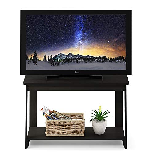 Image of Furinno Beginning TV Stand, Espresso | Open Shelf Entertainment Center, Rectangular TV Console, Open Back, for Living Room, Bedroom