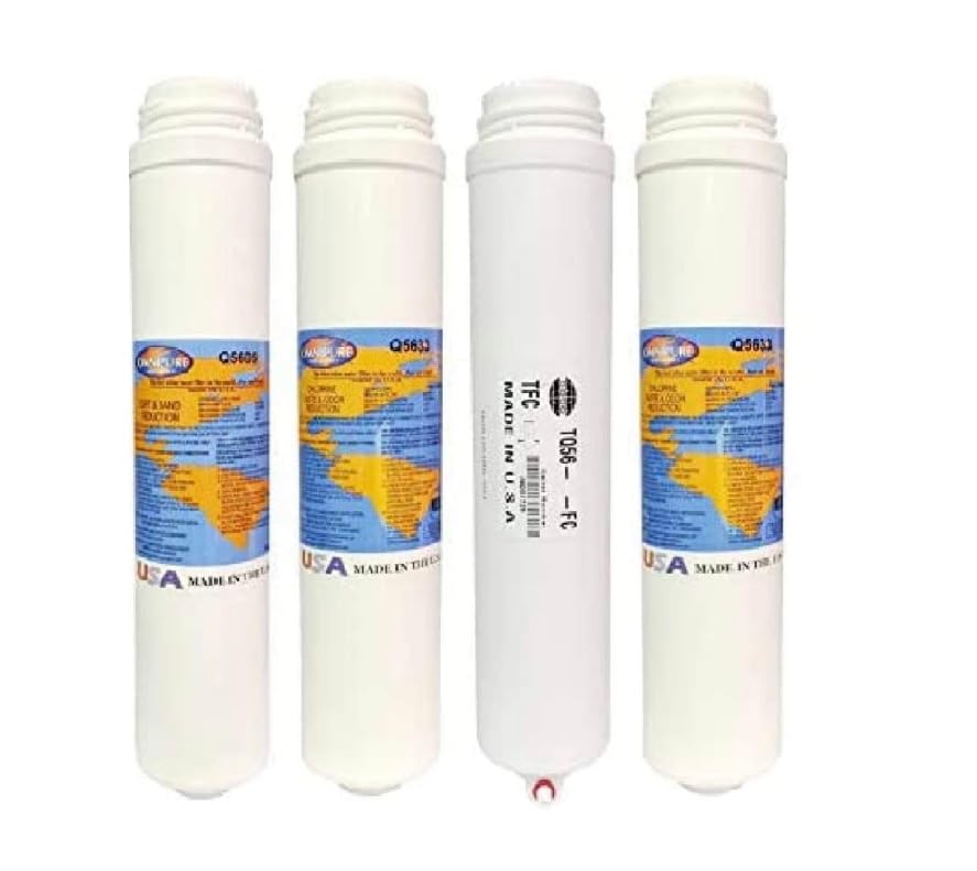 IPW Industries Inc - Omnipure ((1) Q5605 (2) Q5633 (1) 36 GPD) Juego de cartuchos de filtro de carbono de sedimento de repuesto con membrana