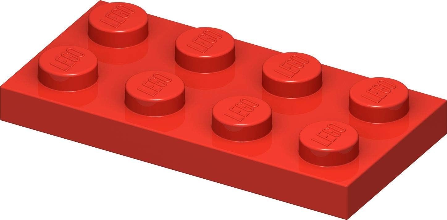 LEGO Classic 100 pieces 2x4 plate (3020) with stone separator (red)
