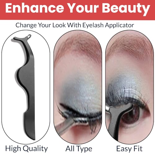Image of TEMPERIA (2pcs) Fake Eyelashes Extension Applicator Makeup Accessories Tools - Creates Eye-Opening & Lifted Lashes - False Eyelash Curler for Women & Girls - Suitable for All Eye Shapes (HS318)