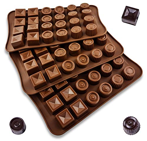 Moldes de silicona para hornear, juego de 3 unidades, moldes para caramelos, chocolate, bombones flexibles para dulces duros o gomosos