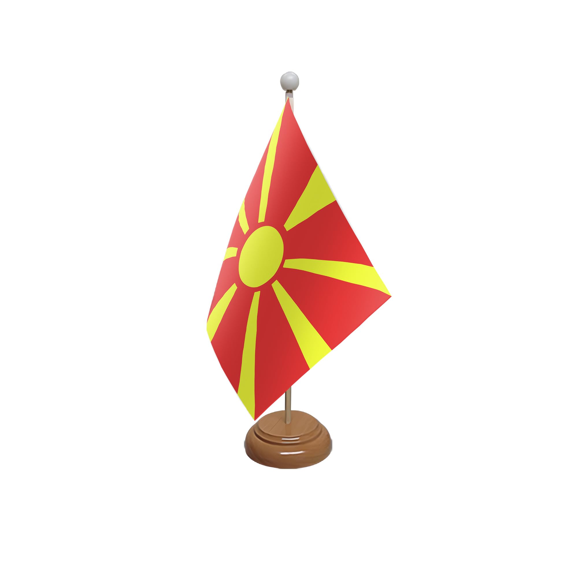 Flagtex Macedonia New Wooden Table Flag With Wooden Base