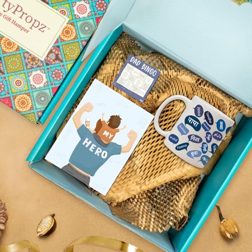 Image of Party Propz Birthday Gift for Dad - 3 Pcs Set with Greeting Card, Fridge Magnet, and Coffee Mug - Gift for Father Birthday from Daughter, Son