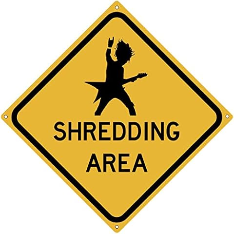 Toothsome Studios Shredding Area 12" x 12" Tin Sign Heavy Metal Hard Rock Band Rockstar Loud Music Garage Dorm Home Bar Decor Cover
