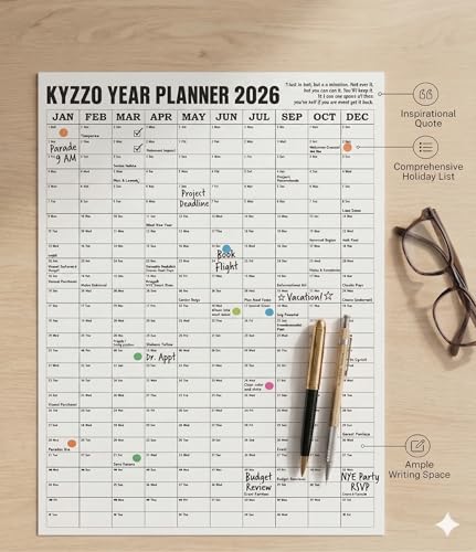 Image of Wall Hanging Calendar with Planner, Organizer & Reminder 18x25 Inch Wall Calendar 2026, Perfect for Keeping Track of Important Dates and Schedules, to Do List Suitable for Home, Office, Gifting