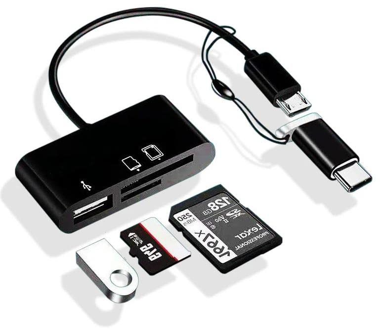 5652 Type-C Micro Usb 3in1 Sd Micrsd Kart Okuyucu Otg Çevirici Kablosu