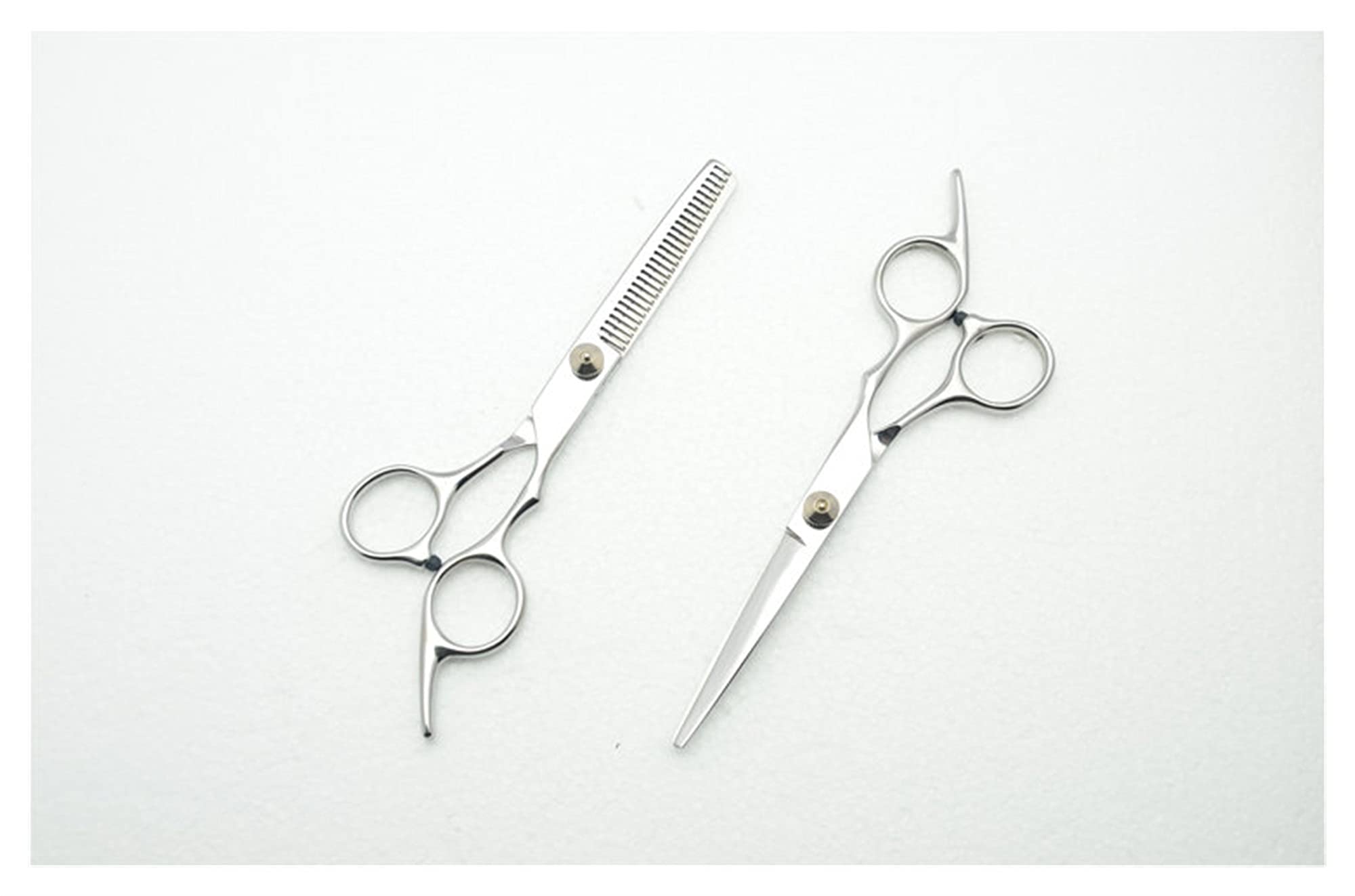 Schneideschere + Effilierschere Hochwertige Friseurschere Friseurschere, Silber, 1 Paar, ohne Tasche