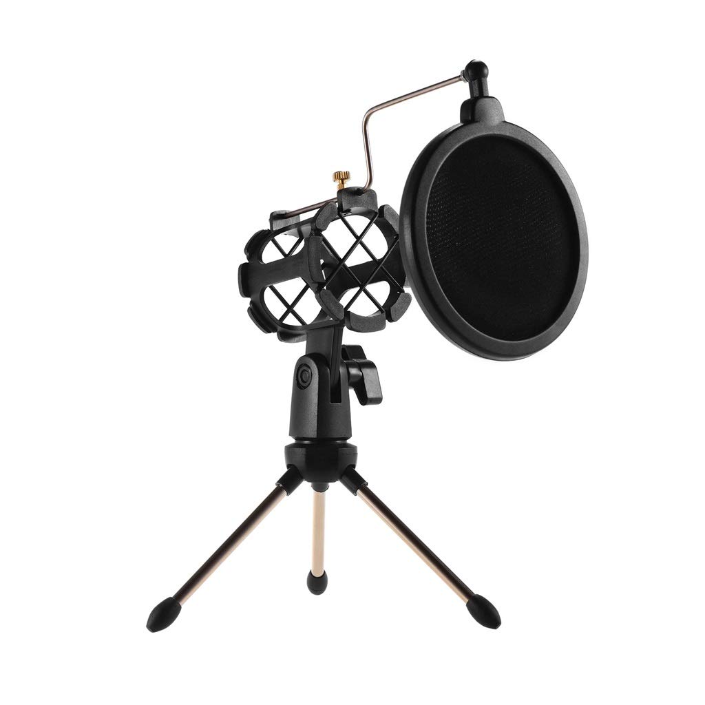 Kit Micro de Bureau Trépied et Filtre Anti-Pop pour Télétravail et Réunion