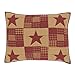 VHC Brands Classic Country Primitive Bedding - Ninepatch Star Red Sham, Standard, Burgundy
