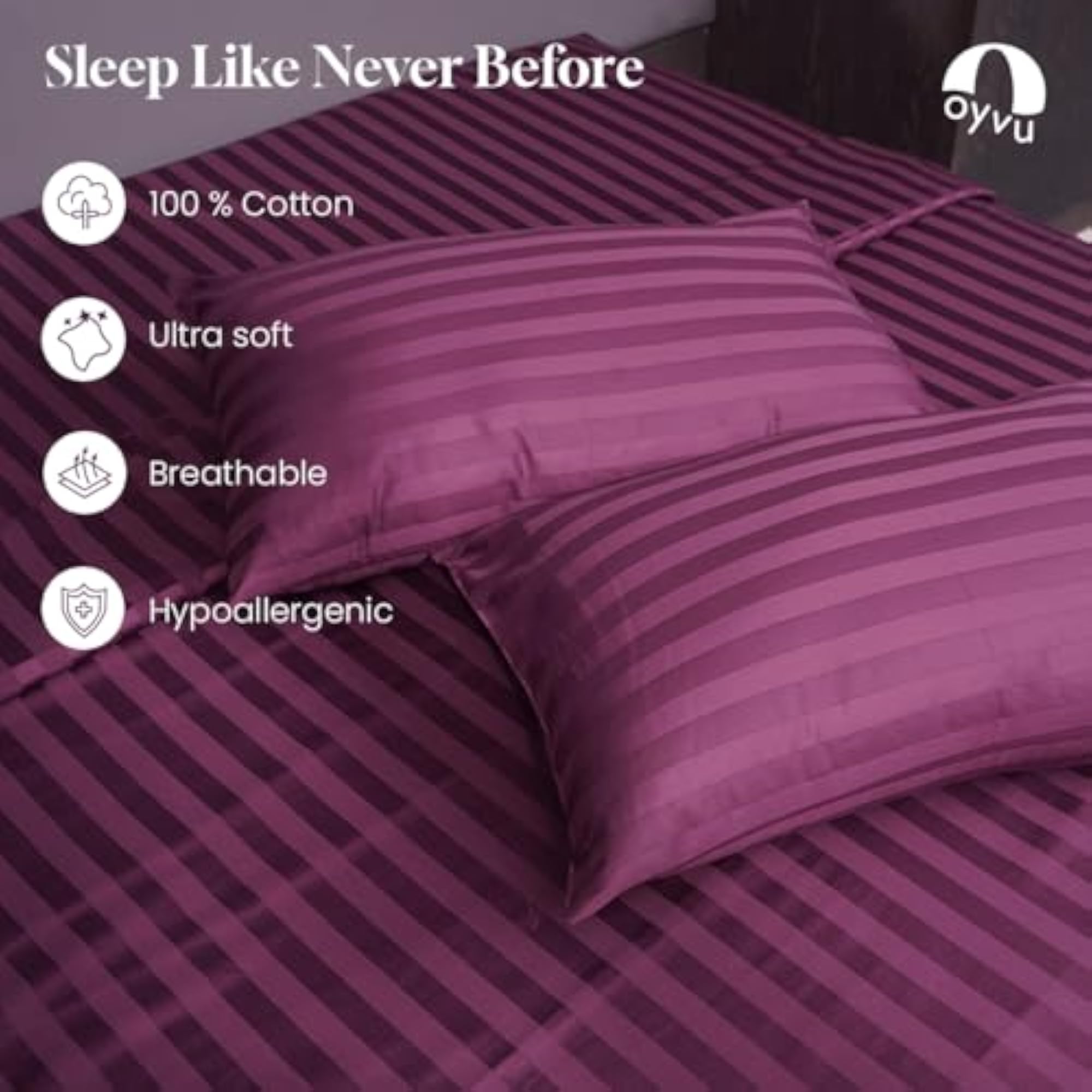 Luxury Elastic Fitted Bedsheet, 500TC, King Size