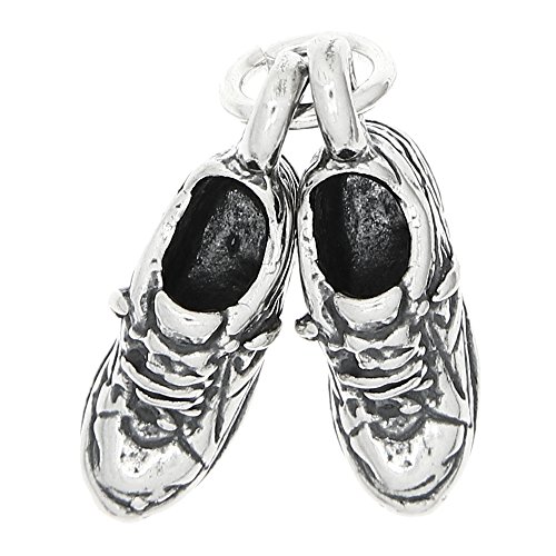 LGU Sterling Silver Oxidized 3D Pair of Tennis Sho