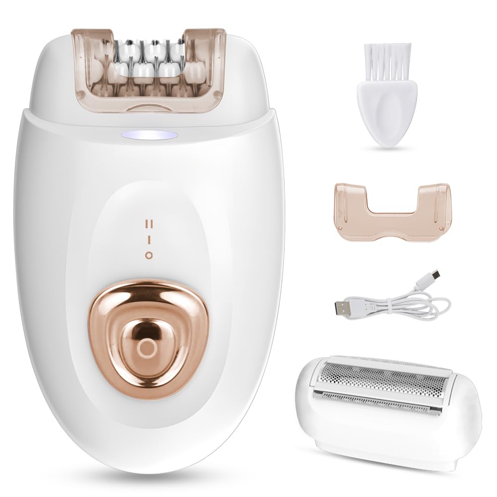 Depiladora Íntima 2 en 1 Rescien para Mujer con Cabezal de Afeitado y Cabezal de Depilación | Depiladora Eléctrica| Afeitadora Eléctrica Femenina Apta para Rostro, Piernas, Brazos y Zona del Bikini