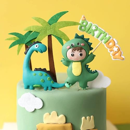 Gyufise 9 Pack Dinosaur Cake Decorations Dinosaur Babyshower Happy Birthday Cupcake Topper Dinosaur Cake Toppers For Kids Birthday Baby Shower Party Supplies #TOP2