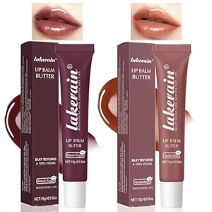 Summer Lip Butter Balm,Lip Care Balm,Lip Mask Hydrating and Nourishing Lip Gloss, Lip Care,Lightweight Lip Balm Non-Greasy,Instant Moisture Lip Balm for Dry Lips (Vanilla Beige+Brown Sugar)