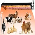400W Heat Lamp for 60 Chickens Upgraded 12000H Large Chicken Coop Brooder Heater Carbon Fiber Bulb Waterproof Adjustable 2 Mode Temp Safe Design for Chicks Poultry Pets (Large)