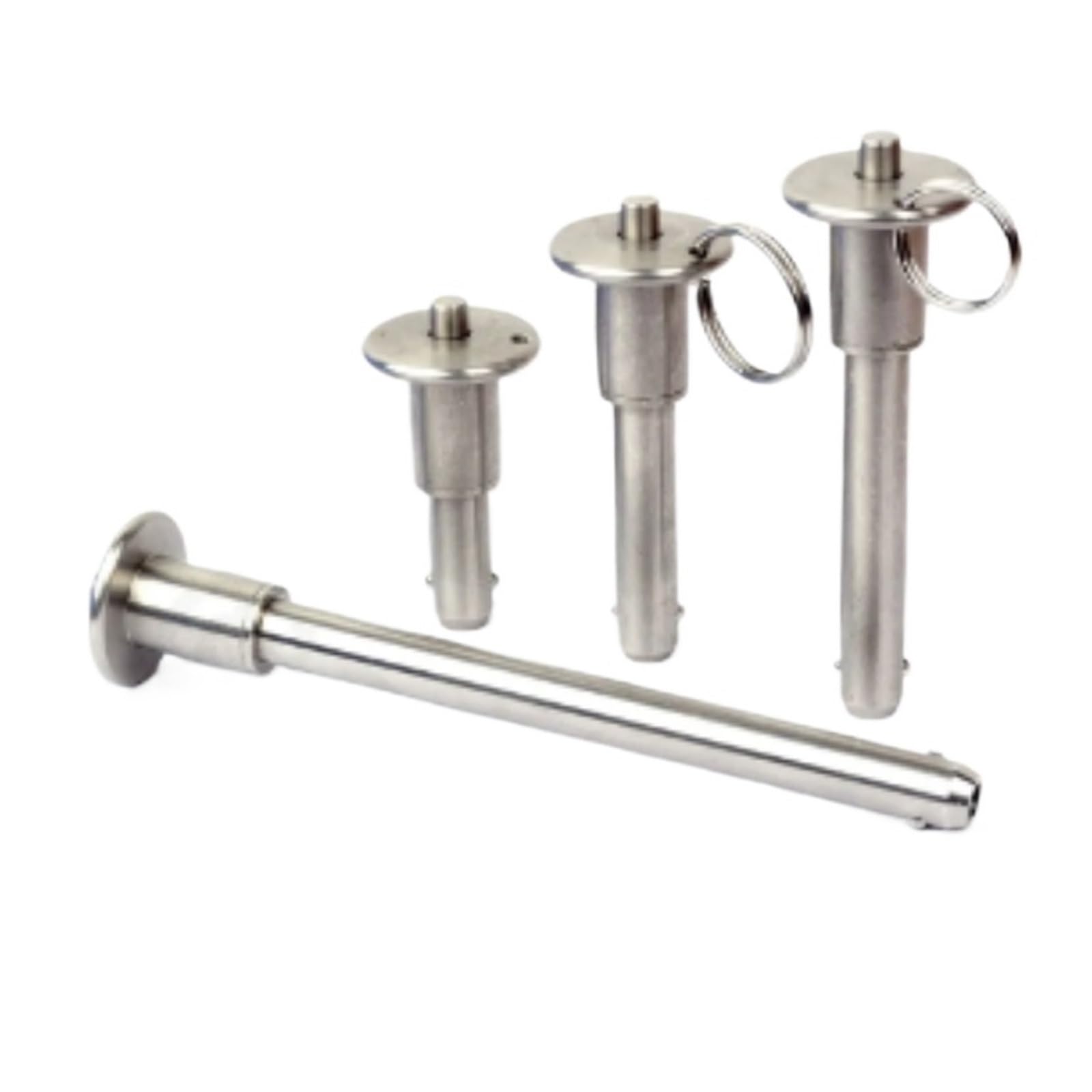 VCN110 - Pasador de bloqueo de bola de acero inoxidable, pasador de bloqueo de liberación rápida con correa para un cierre seguro (10 mm x 95 mm)