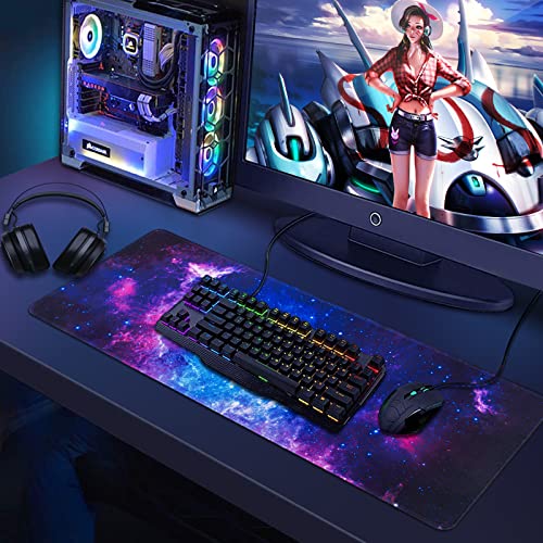 Canjoy Gaming Mouse Pad, 31.5 X 11.8 Inch Large Mouse Pad Extended Desk Pad Big Keyboard Mousepad Desk Mat With Non-Slip Rubber Base For Gaming Working Office Home #TOP6