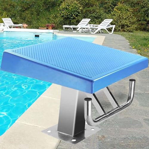 Professional Pool Diving Platform, Heavy Duty Diving Board, Stainless Pool Jumping Platform, Anti Slip Rubber Surface Diving Boards, Competition Inclined at 15° Diving Platform, Load 400LBs