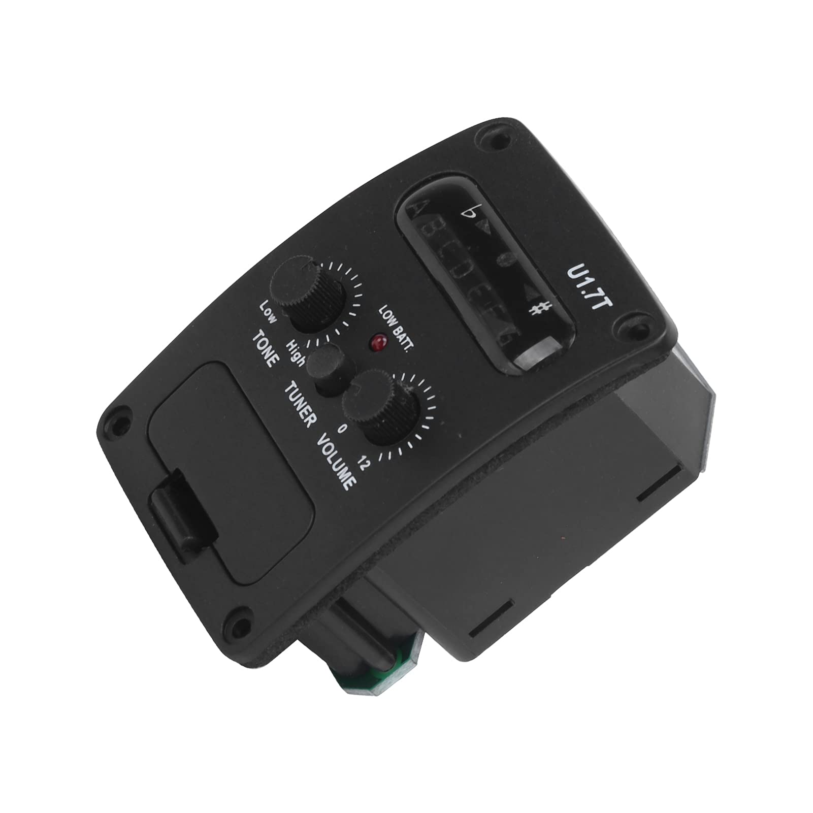Generic Pickup per Ukulele con Funzione Accordatore per Chitarristi Acustici, Pickup per Chitarra U1.7T di Alta qualità per Miglioramento del Tono della Chitarra, Metallo e Materiale Plastico (BLACK)