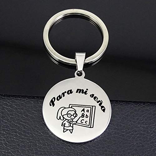 Preisvergleich Produktbild GMTEXTILES Edelstahl Scheibe Schlüsselbund Abschluss Souvenir Geschenk Schlüsselbund Schmuck